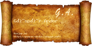 Gáspár Andor névjegykártya