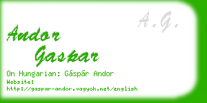 andor gaspar business card